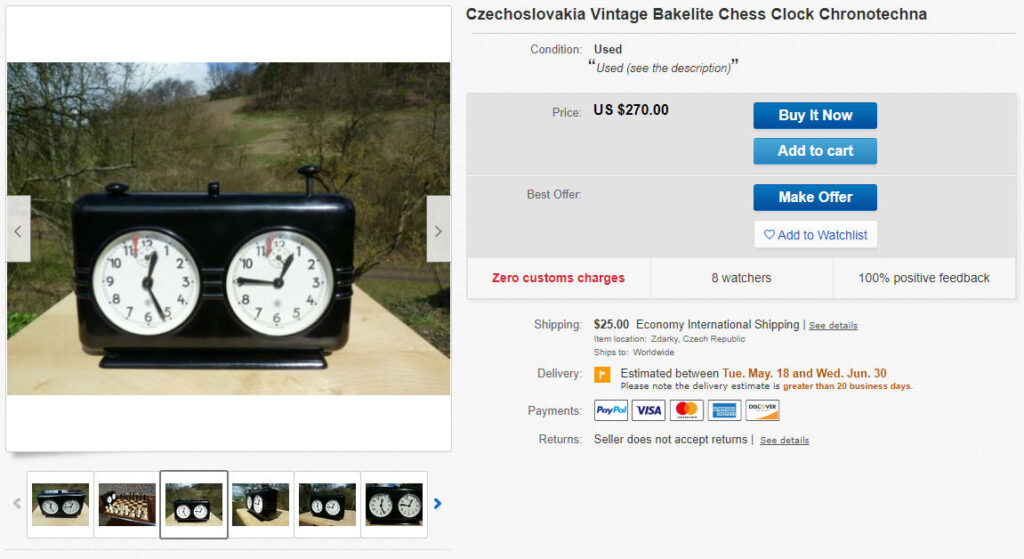 Vintage Chess Clock_Chronotechna Chess Clock