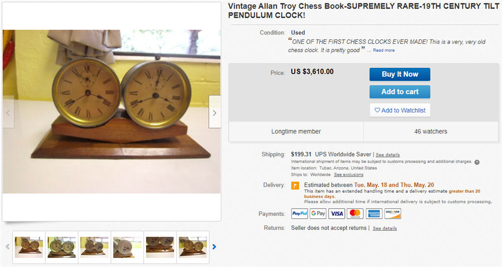 Vintage Chess Clock_Pendulum Chess clock