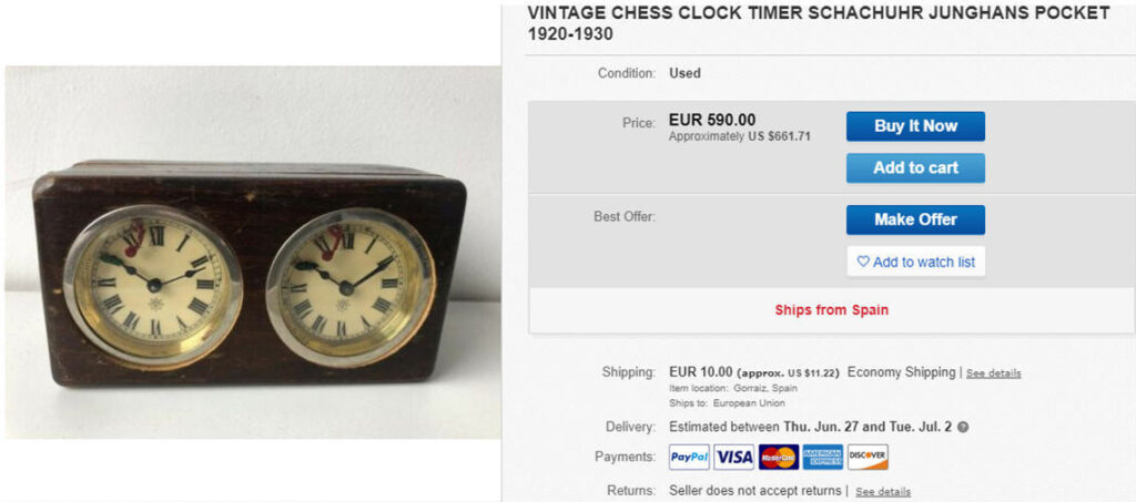 Vintage Chess Clock_ Junghans Pocket